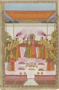 Radha Krishna Holi 19th c painting