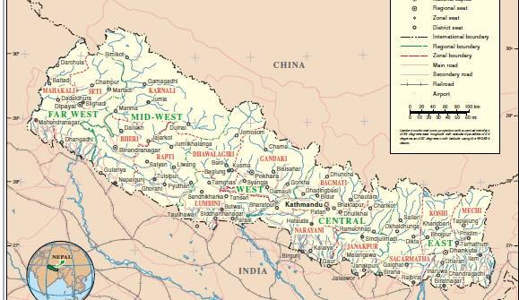 India Nepal Map Border